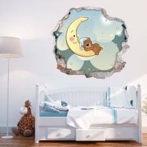 Vinile decorativo per bambini orsacchiotto sogna 3d