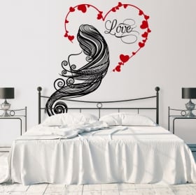 Vinili muri silhouette donna cuore amore