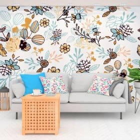 Murales in vinile con fiori