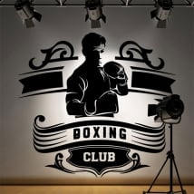 Vinile decorativo club di boxe silhouette uomo
