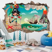 Vinile per bambini pirata sull'isola del tesoro 3d