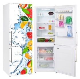 Vinile decorativo frigoriferi frutta spruzzi d'acqua