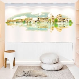 Vinile decorativo illustrazione ad acquerello roma