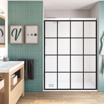 Vinili schermo del bagno scatole di bordi neri