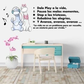 Vinile decorativo frasi di motivazione play alla vita