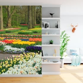 Murales in vinile giardino con fiori