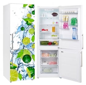 Vinili frigoriferi limoni spruzzi d'acqua