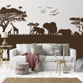 Vinile decorativo e adesivi di animali in africa