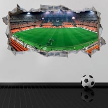 Adesivi murali 3d mestalla panoramica valencia club di calcio
