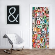 Vinile per porte e armadi collage di lettere