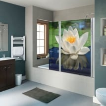 Vinili e adesivi schermi del bagno fiore di loto