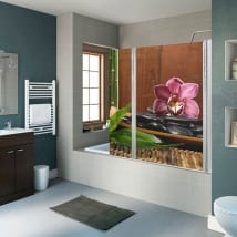 Vinili per schermi bagno decorazione zen