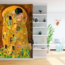 Murales gustav klimt opera d'arte il bacio