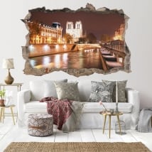 Vinile adesivo 3d cattedrale notre dame parigi francia