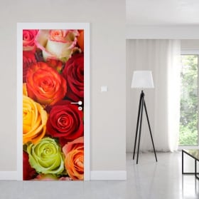 Vinili adesivi per porta rose e pentagramma musicale