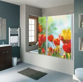Vinili schermi del bagno fiori di loto