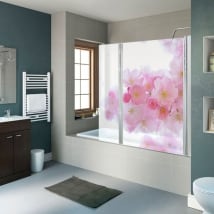 Vinili schermi del bagno fiore di ciliegio giapponese