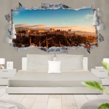 Vinile decorativo 3d panoramica l'alhambra granada