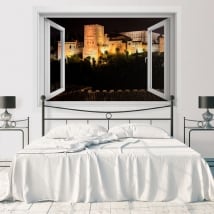Finestre in vinile con vista notturna all'alhambra 3d