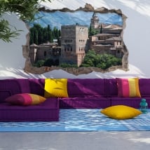 Vinile e adesivi 3d l'alhambra city di granada