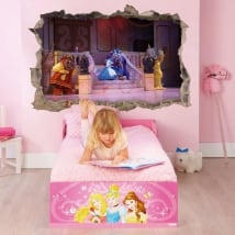 Vinile decorativo 3d disney la bella e la bestia