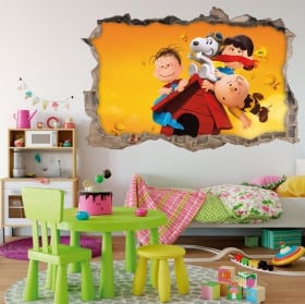 Vinile decorativo 3d le avventure di snoopy