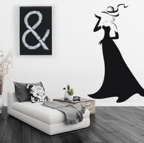 Vinile decorativo silhouette di donna con glamour