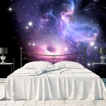 Murales buco nero e nebulosa con stelle