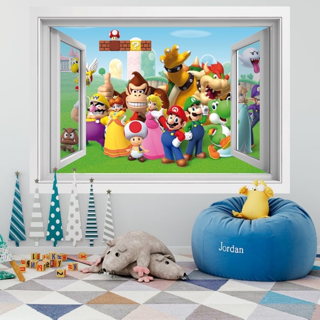 Peel And Stick Mario Bros Adesivo Da Parete Adesivo Da Parete Super Mario Decalcomania Del Videogioco Per La Decorazione Della Stanza Preppy - Italia - Foto 13