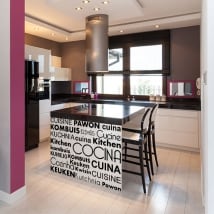 Vinile decorativo cucina in diverse lingue