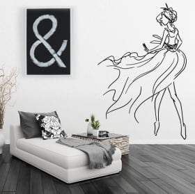 Vinile decorativo silhouette di donna con glamour