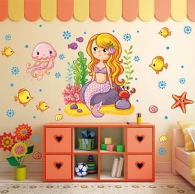 Vinile decorativo e adesivi per bambini frase della sirenetta