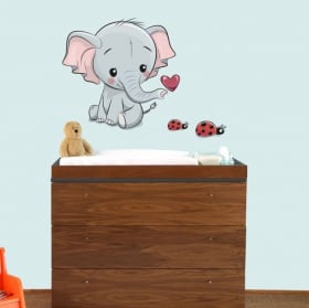 Vinile per bambini o di neonati leone e farfalle