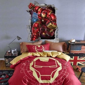 Sticker murale 3d marvel iron man