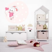 Vinili infantile o giovanile coniglio con palloncino cuore