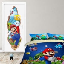 Adesivi porta 3d videogioco mario bros