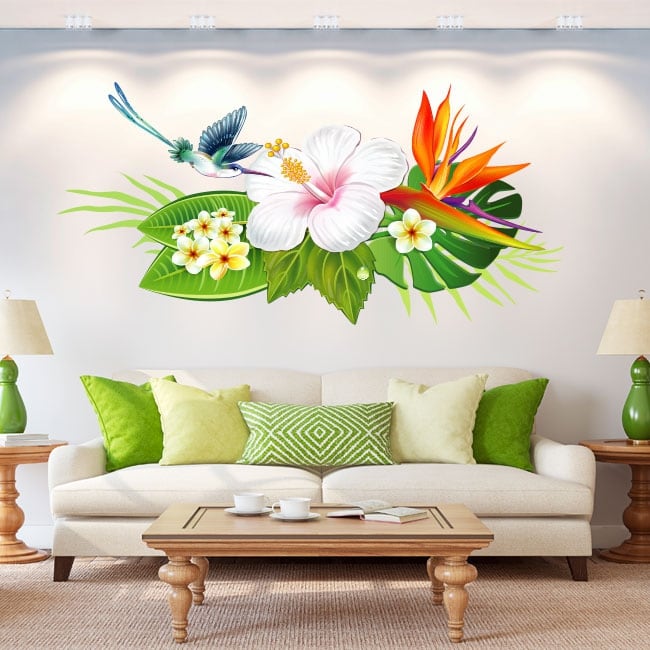 🥇 Adesivi murali fiori e colibrì 🥇