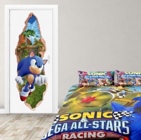 Vinile per porte videogioco sonic 3d