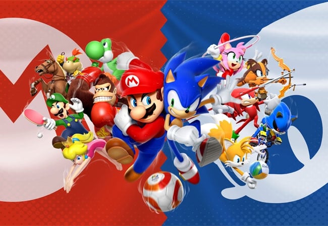 🥇 Murales videogioco mario bros e sonic giochi olimpici 🥇