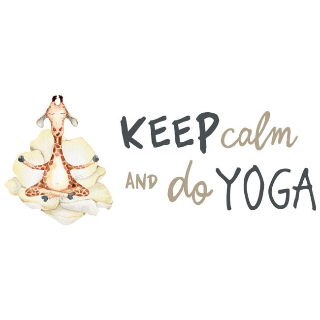 Frasi Natale Yoga.Vinile E Adesivi Giraffa Con Frase In Inglese Keep Calm Yoga