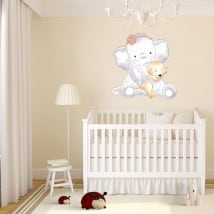 Vinile per bambini o neonato elefante con cane