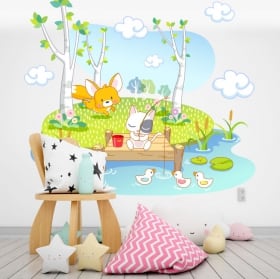 Adesivi murali animali per bambini deltaplano