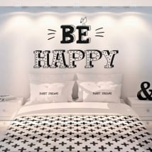 Vinile decorativo frasi inglesi be happy