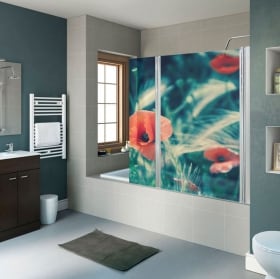 Vinili schermi del bagno fiore di ciliegio giapponese