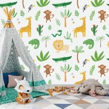 Murales per bambini animali della giungla