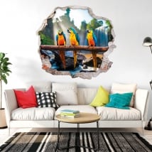 Vinile e adesivi 3d pappagalli o ara