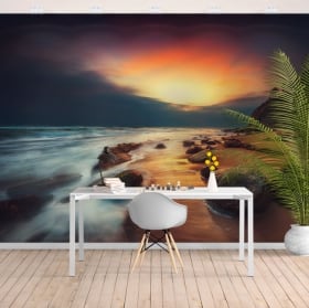 Adesivo murale tramonto sulla spiaggia
