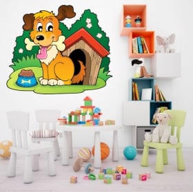 Vinile per bambini giraffa con albero e nuvole