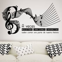 Vinile decorativo pentagramma con frase