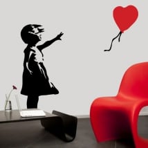 Vinile decorativo ragazza banksy con palloncino